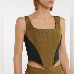 NWT Stella McCartney Scuba Bustier Top Corset Military Green Sz 34